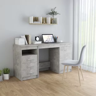 vidaXL Biurko vidaXL Biurko szarość betonu 140x50x76 cm płyta wiórowa 3054784 - Biurka - miniaturka - grafika 1
