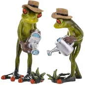 Figurki dekoracyjne - figurka żaba żabka ogrodnik z konewką śmieszna - miniaturka - grafika 1