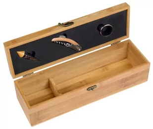 Zestaw do wina BAMBOO PRECIOUS, brązowy - Zestawy do wina - miniaturka - grafika 1