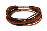 Bransoletki - Skórzane Brązowe Rzemienie Z Magnesem - miniaturka - grafika 1