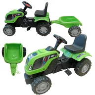 Jeździki dla dzieci - COIL Traktor na pedały z przyczepą ogromny traktorek duży dla dzieci jeździk 143cm zielony - miniaturka - grafika 1