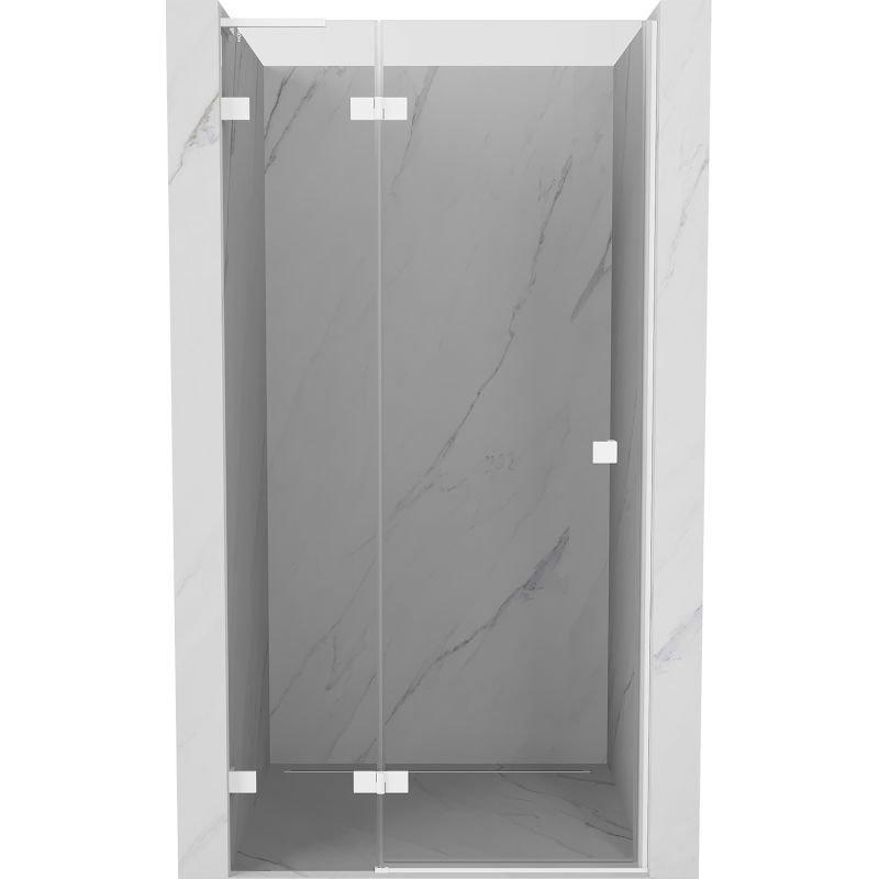 Mexen Lunar L drzwi prysznicowe uchylne lewe 95 cm, transparent, białe - 834L-095-000-20-00-L