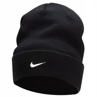 Czapki męskie - Czapka Zimowa Nike Peak Beanie Czarna Lekka Ciepła Metalowe Logo Silver - miniaturka - grafika 1