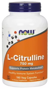 Now Foods Sklep L-CITRULLINE 750 MG 180 KAPSUŁEK WEGETARIAŃSKICH - Witaminy i minerały dla sportowców - miniaturka - grafika 1