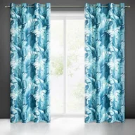 Zasłony - Zasłona gotowa na przelotkach LIZBONA 250 x 140 cm niebieski - miniaturka - grafika 1