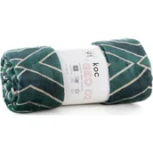 Koce - Koc EUROFIRANY D91 Geo 2 150 x 200 cm Zielony - miniaturka - grafika 1