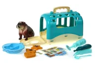 Zabawki interaktywne dla dzieci - Piesek z klatką do przenoszenia z akcesoriami - miniaturka - grafika 1