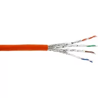 Kable światłowodowe - InLine Kabel instalacyjny S/FTP PiMF Cat.7a AWG23 1200MHz halogen free pomarańczowy 100m 70100I - miniaturka - grafika 1