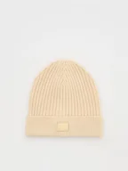 Czapki dla dzieci - Reserved - Dzianinowa czapka z wiskozą - złamana biel - miniaturka - grafika 1