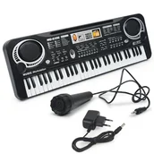 Instrumenty muzyczne dla dzieci - KEYBOARD PIANINO MQ-6106 ORGANY DZIECI MIKROFON + ZASILACZ - miniaturka - grafika 1