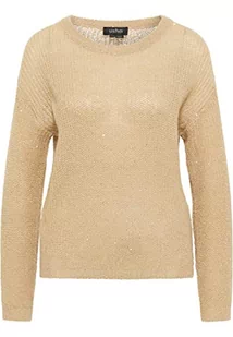 usha BLACK LABEL sweter damski z okrągłym dekoltem 15320181, beżowy, M-L - Swetry damskie - miniaturka - grafika 1