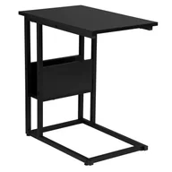 Ławy i stoliki kawowe - Bukkitbow - luksusowy stolik boczny / stolik kawowy - z miejscem do przechowywania - metalowa rama - odpowiedni do laptopa - wysokość 60 cm - czarny - miniaturka - grafika 1