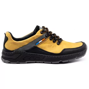 Męskie buty trekkingowe skórzane 292GT żółte - Buty Olivier - Buty trekkingowe męskie - miniaturka - grafika 1
