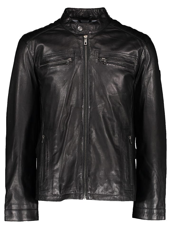 Bugatti Skórzana kurtka w kolorze czarnym