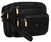 Nerki - Dwukomorowa Saszetka Męska Do Ręki Skórzana — Peterson - miniaturka - grafika 1