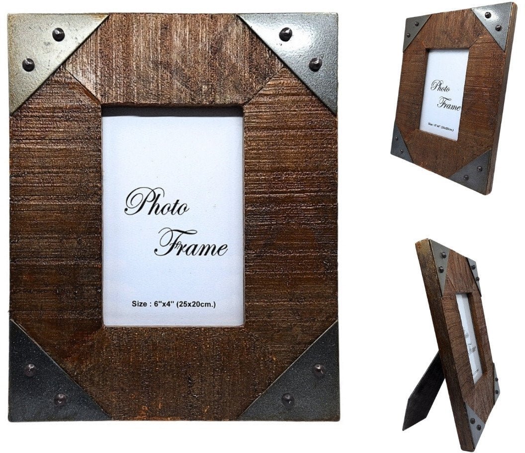 Drewniana ramka na zdjęcia 10x15 cm vintage drewno mango