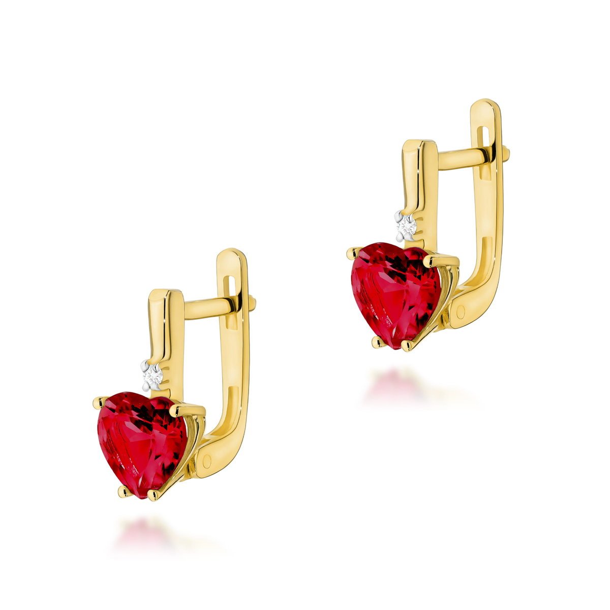 Złote kolczyki K0002 Rubin 2 x 1,70ct żółte złoto pr. 585