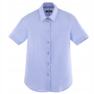 Koszule damskie - Koszula damska krótki rękaw niebieska elegancka klasyczna bawełna 54C - miniaturka - grafika 1