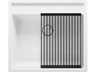 Zlewozmywaki - Zlewozmywak kuchenny granitowy jednokomorowy bez ociekacza z dużą komorą MAX i półką na akcesoria Bergen 60 Low Cut MJ6KW-X0#Z+AROL02-KC$G - miniaturka - grafika 1