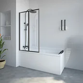 Parawany nawannowe - VENTE-UNIQUE Parawan nawannowy składany z metalu w stylu industrialnym - Czarny mat - 80 x 140 cm - DISTRICT - miniaturka - grafika 1