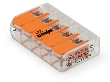 Wago Szybkozłączka Złączka Uniwersalna Drut/linka 5x0,20-4mm² 221-415 10szt