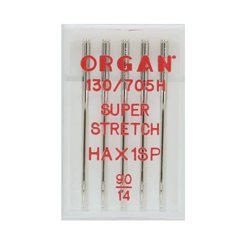Organ Needles 5435090 igły maszynowe, srebrne, rozmiar 90/14, 5 odliczonych
