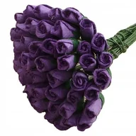 Zabawki kreatywne - KWIATY papierowe RÓŻYCZKI fioletowe 6mm - 50szt - miniaturka - grafika 1