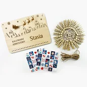 Kalendarze - KALENDARZ ADWENTOWY z grawerem dla dziecka świąteczny zestaw 06a - miniaturka - grafika 1