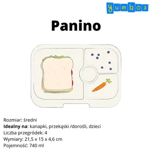 Średnia śniadaniówka / lunchbox Yumbox Panino - power pink/rainbow tray - Lunch boxy - miniaturka - grafika 5