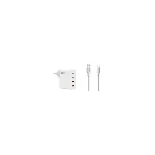 ŁADOWARKA SIECIOWA 130W GaN BIAŁA SOMOSTEL POWER DELIVERY Q24 2XPD + 2XUSB + KABEL USB TYP-C 6A 120W SOMOSTEL BIAŁY QUICK CHARGER QC 3.0 1M POWERLIN.. - Ładowarki do telefonów - miniaturka - grafika 1
