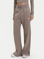 Spodnie sportowe damskie - Nike Spodnie dresowe Phoenix DQ5615 Brązowy Regular Fit - miniaturka - grafika 1