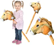 Maskotki i pluszaki - GŁOWA KONIA NA KIJU HOBBY HORSE JASNY BRĄZ Z DŹWIĘKIEM - miniaturka - grafika 1