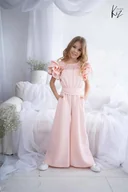 Kombinezony dla dzieci - kombinezon KIZ BY KIDS komunia wesele łososiowy róż rozmiar 158 - miniaturka - grafika 1