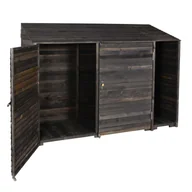 Altany ogrodowe - Szopa narzędziowa HWC-J75, szafka narzędziowa, drewno bejcowane z certyfikatem MVG, 180x250x93cm ~ antracytowo-szary - miniaturka - grafika 1