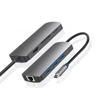 Stacje dokujące i replikatory portów - HUB 8W1 STACJA DOKUJĄCA USB - C HDMI 4K SD DO MACBOOK PRO/AIR - miniaturka - grafika 1