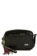 Torebki damskie - Czarna prostokątna listonoszka krokodyl - miniaturka - grafika 1