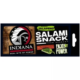 Suszone salami Indiana Jerky Salami Jalapeno 18g - Zdrowa żywność - miniaturka - grafika 1