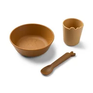 Zestawy naczyń dla dzieci - Done By Deer Zestaw Obiadowy Kiddish Mustard 3Szt. - miniaturka - grafika 1