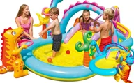 Baseny ogrodowe - Basen ogrodowy ze zjeżdżalnią DUŻY DINO 333x229x112 wodny plac zabaw baseny dziecięce - miniaturka - grafika 1