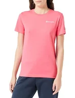 Koszulki i topy damskie - Champion Legacy American Classics W-Script Logo Light Cotton Jersey S-s Regular Crewneck Koszulka damska, Różowy Fluo, L - miniaturka - grafika 1