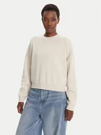 Bluzy damskie - adidas Bluza Essentials Small Logo Feelcozy JI6069 Beżowy Loose Fit - miniaturka - grafika 1