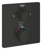 Baterie wannowe i prysznicowe - Bateria prysznicowa Grohtherm Termostatyczna do obsługi dwóch wyjść wody, do montażu z elementem podtynkowym (zamawiany osobno), kwadratowa, metalowa - miniaturka - grafika 1