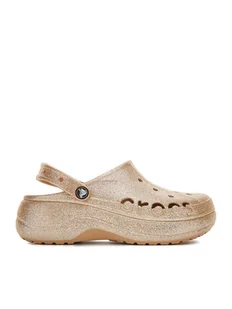 Crocs Klapki BAYA PLATFORM CLOG 208459-212 Złoty - Klapki i japonki damskie - miniaturka - grafika 1