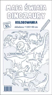 Mapa świata Dinozaury Kolorowanka XL - Literatura popularno naukowa dla młodzieży - miniaturka - grafika 1
