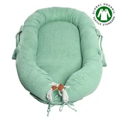 Kokony niemowlęce - Kokon Gniazdko Dla Noworodka Z Organicznego Oddychającego Bio Muślinu Gots Newborn Nest Mint Hi Little One - miniaturka - grafika 1