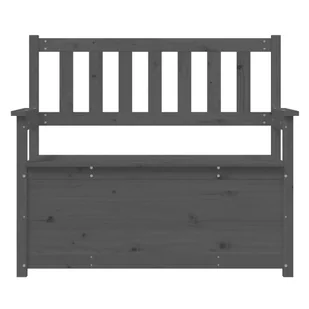 Lumarko Ławka, szara, 112,5x51,5x96,5 cm, lite drewno sosnowe - Ławki do przedpokoju - miniaturka - grafika 6