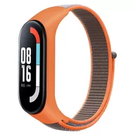 Akcesoria do smartwatchy - Pasek opaska nylonowa do Xiaomi Mi Band 3/4/5/6/7 "Szaro-pomarańczowy" - miniaturka - grafika 1