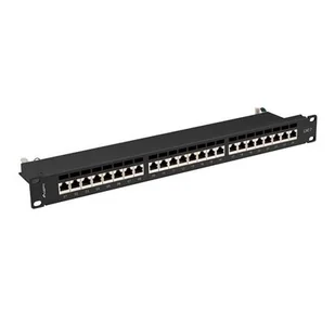 Lanberg Patch panel 24 port 1U kat.7 ekranowany czarny PPS7-1024-B - Szafy rack - miniaturka - grafika 1