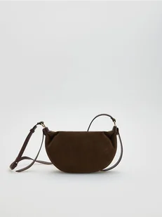 Reserved - Zamszowa torebka - ciemnobrązowy - Moda i Uroda OUTLET - miniaturka - grafika 1