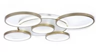 Lampy sufitowe - Syntron Ringi LED 102W lampa sufitowa 6-punktowa (z pilotem) złota - miniaturka - grafika 1